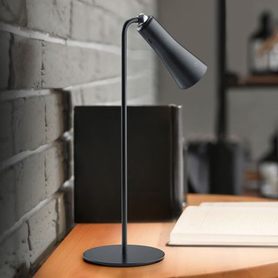 Crna stolna lampa metalna, Remko, 2 W, LED 3000 K, s dodirnim prigušivačem