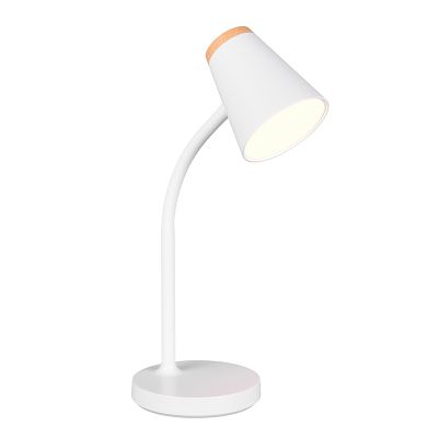 Bijela stolna lampa moderna, Rahul, 4,5 W, LED 3000 K, s prekidačem