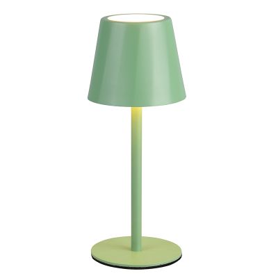 Zelena punjiva stolna lampa metalna, Priya, 1,6 W, LED podesiv od tople do hladne bijele, s 3-stupanjskim prigušivanjem