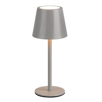 Siva punjiva stolna lampa metalna, Priya, 1,6 W, LED podesiv od tople do hladne bijele, s 3-stupanjskim prigušivanjem