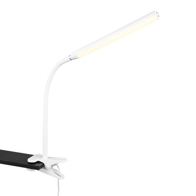 Bijela lampa s klemmom moderna, Rommert, 5 W, LED podesiv od tople do hladne bijele, s dodirnim prigušivačem