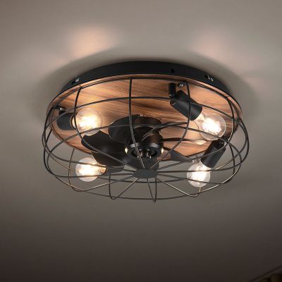 Crni stropni ventilator modernog dizajna, Roberto, s daljinskim upravljačem