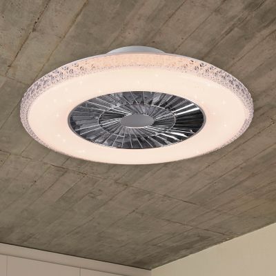 Kromirani stropni ventilator, Damon, 40W, podesiva LED snaga od tople do hladne bijele, s daljinskim upravljačem