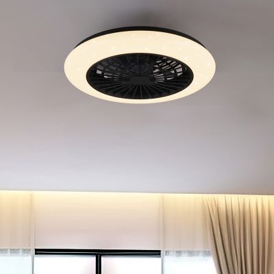 Crni stropni ventilator modernog dizajna, Damyan, 30W, podesiva LED svjetlosti od tople do hladne bijele, s daljinskim upravljačem