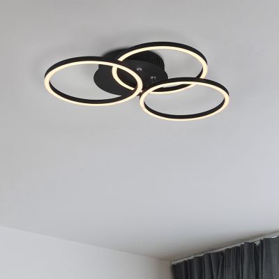 Crna plafonjera moderna, Kobus, 27 W, LED podesiv od tople do hladne bijele, s daljinskim upravljačem