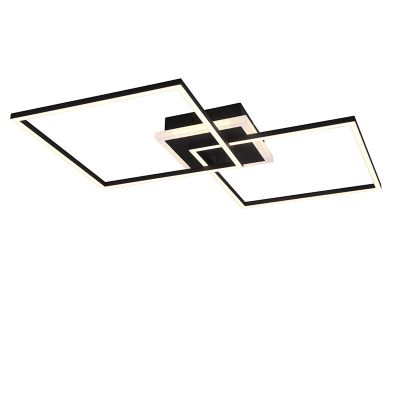 Crna plafonjera moderna, Naud, 29 W, LED 3000 K, s daljinskim upravljačem