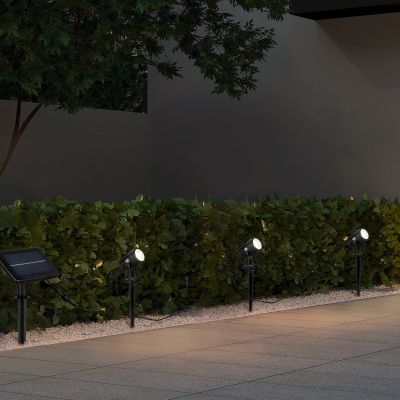 Crna solarna lampa s šiljkom aluminijska, Mijke, 0,5 W, LED 4000 K, IP44