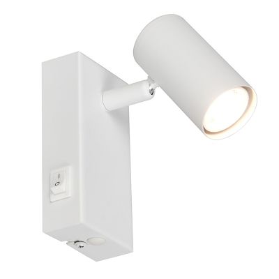 Bijela zidna lampa moderna, Suradj, s prekidačem