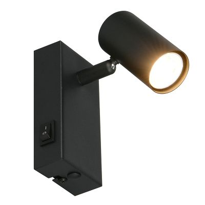 Crna zidna lampa moderna, Suradj, s prekidačem