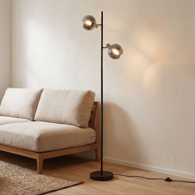 Moderna podna lampa siva, Avery, s prekidačem