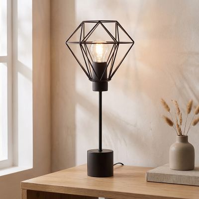 Industrijska stolna lampa crna, Jochem, s prekidačem