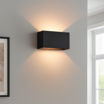 Moderna dvosmjerna zidna lampa crna, Rodigo