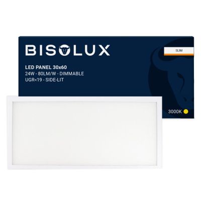 Bisolux LED panel 60x30 cm - 24W - 3000K - Prigušljiv - UGR<19 - Bočno osvjetljenje